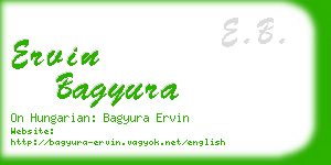 ervin bagyura business card